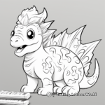 Color by Numbers: Fun Pachycephalosaurus Coloring Pages 3