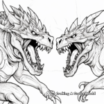 Color the Carnotaurus Clash: Detailed Adult Coloring Pages 1