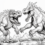 Color the Carnotaurus Clash: Detailed Adult Coloring Pages 2