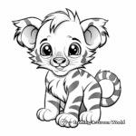 Colorful Abstract Baby Tiger Coloring Pages 3