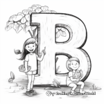 Colorful 'B is for Banana' Fruit Stand Coloring Pages 4