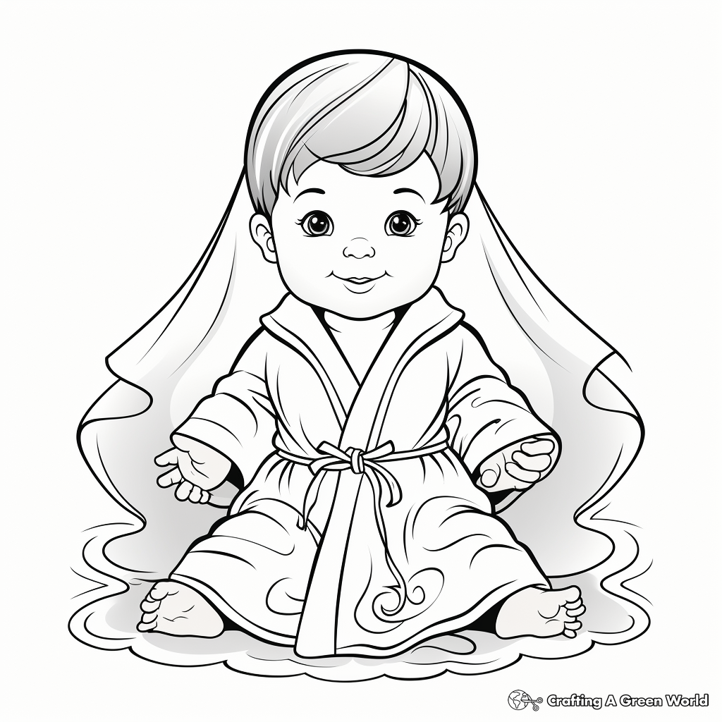 Colorful Baptismal Robes Coloring Pages 1