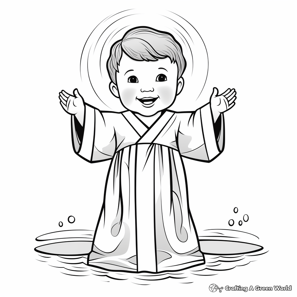 Colorful Baptismal Robes Coloring Pages 2