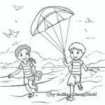 Colorful Beach Kite Coloring Pages for Kids 1
