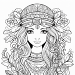 Colorful Boho Rainbow Coloring Pages 3