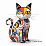 Colorful Calico Cat Coloring Pages 2