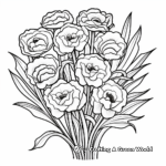 Colorful Carnation Bouquet Coloring Pages 1