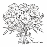 Colorful Carnation Bouquet Coloring Pages 2
