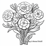 Colorful Carnation Bouquet Coloring Pages 4