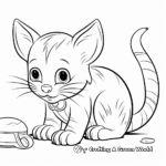 Colorful Cat Playing with Mouse Coloring Pages 1