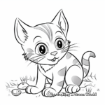 Colorful Cat Playing with Mouse Coloring Pages 3