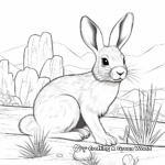 Colorful Desert Cottontail Rabbit Coloring Pages 3