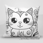 Colorful Dream Pillow Cat Coloring Pages 2