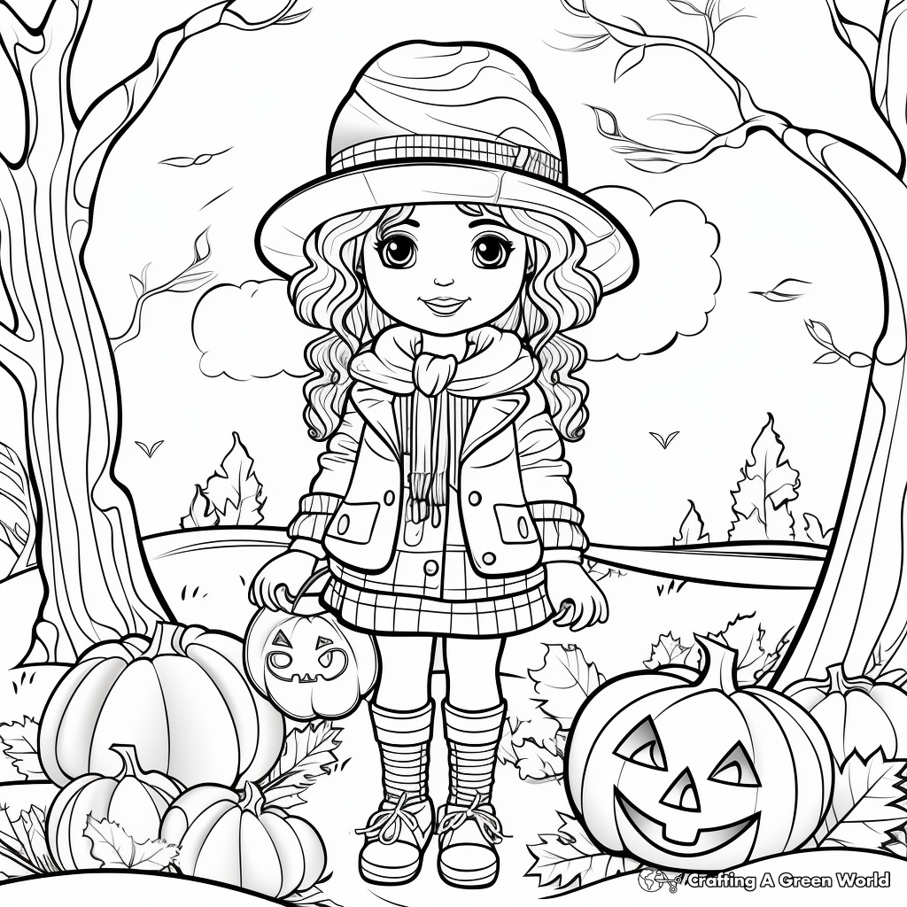 Colorful Fall Fashion Coloring Pages 1