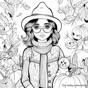 Colorful Fall Fashion Coloring Pages 2