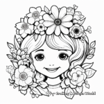 Colorful Flower Crown Coloring Pages 1