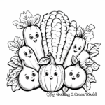 Colorful Fresh Vegetables Coloring Pages 1