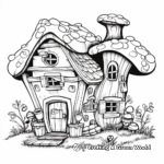 Colorful Gnome House Border Coloring Pages 1