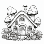 Colorful Gnome House Border Coloring Pages 4