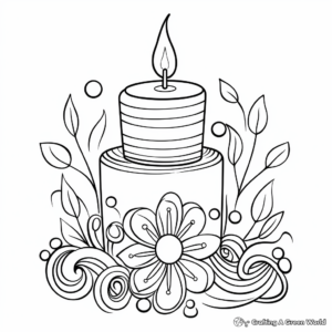 Colorful Homemade Candle Coloring Pages 1