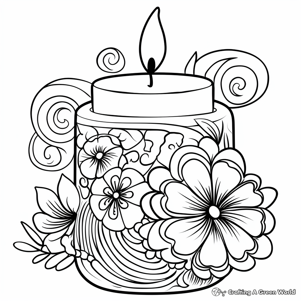 Colorful Homemade Candle Coloring Pages 3