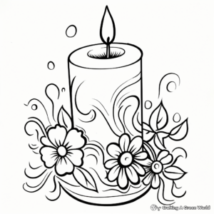 Colorful Homemade Candle Coloring Pages 4