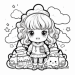 Colorful Kawaii Rainbow Coloring Pages 1