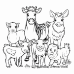 Colorful Kindergarten Farm Animals Coloring Pages 1