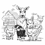 Colorful Kindergarten Farm Animals Coloring Pages 4