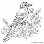 Colorful Kingfisher and Forget-Me-Not Coloring Pages 3