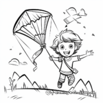 Colorful Kite Flying Spring Coloring Pages 1