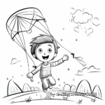 Colorful Kite Flying Spring Coloring Pages 2
