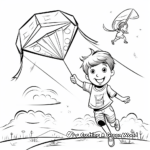 Colorful Kite Flying Spring Coloring Pages 4