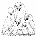 Colorful Macaw Family Coloring Page 3