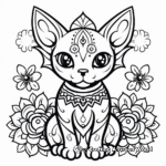 Colorful Mandala style Sphynx Cat Coloring Pages 1
