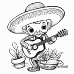 Colorful Mariachi Sombrero Coloring Pages 1