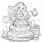 Colorful Mermaid Cake Coloring Pages 2