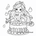 Colorful Mermaid Cake Coloring Pages 3