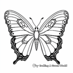 Colorful Peacock Butterfly Coloring Pages 1
