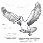 Colorful Pelican in Flight Coloring Pages 1