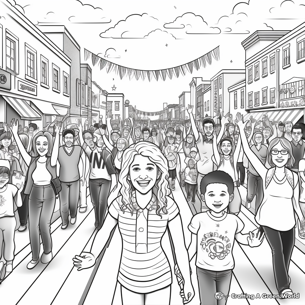 Colorful Pride Parade Coloring Pages 4