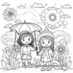 Colorful Rainbow and Rainy Day Coloring Pages 1