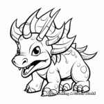 Colorful Triceratops Dinosaur Coloring Pages 1