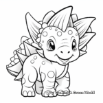 Colorful Triceratops Dinosaur Coloring Pages 2