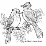 Colorful Tropical Birds Coloring Pages 1
