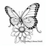 Colorful Zinnia and Butterfly Coloring Pages for Children 4