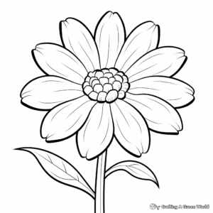 Colorful Zinnia Flower Coloring Sheets 2