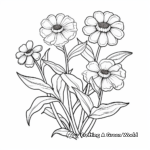 Colorful Zinnia Patch Coloring Sheets 2