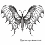 Coloring Page of Bat Wings with Intricate Patterns 2