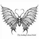 Coloring Page of Bat Wings with Intricate Patterns 4